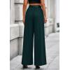imagePRETTYGARDEN Womens Fall Wide Leg Trousers 2025 High Elastic Waist Loose Pleated Long Flowy Palazzo Work Pants with PocketsDark Green