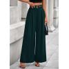 imagePRETTYGARDEN Womens Fall Wide Leg Trousers 2025 High Elastic Waist Loose Pleated Long Flowy Palazzo Work Pants with PocketsDark Green