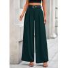 imagePRETTYGARDEN Womens Fall Wide Leg Trousers 2025 High Elastic Waist Loose Pleated Long Flowy Palazzo Work Pants with PocketsDark Green