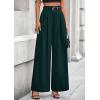 imagePRETTYGARDEN Womens Fall Wide Leg Trousers 2025 High Elastic Waist Loose Pleated Long Flowy Palazzo Work Pants with PocketsDark Green