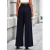 imagePRETTYGARDEN Womens Fall Wide Leg Trousers 2025 High Elastic Waist Loose Pleated Long Flowy Palazzo Work Pants with PocketsNavy