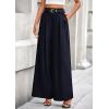 imagePRETTYGARDEN Womens Fall Wide Leg Trousers 2025 High Elastic Waist Loose Pleated Long Flowy Palazzo Work Pants with PocketsNavy
