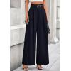 imagePRETTYGARDEN Womens Fall Wide Leg Trousers 2025 High Elastic Waist Loose Pleated Long Flowy Palazzo Work Pants with PocketsNavy