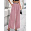 imagePRETTYGARDEN Womens Fall Wide Leg Trousers 2025 High Elastic Waist Loose Pleated Long Flowy Palazzo Work Pants with PocketsPink