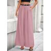 imagePRETTYGARDEN Womens Fall Wide Leg Trousers 2025 High Elastic Waist Loose Pleated Long Flowy Palazzo Work Pants with PocketsPink