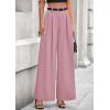 imagePRETTYGARDEN Womens Fall Wide Leg Trousers 2025 High Elastic Waist Loose Pleated Long Flowy Palazzo Work Pants with PocketsPink