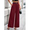 imagePRETTYGARDEN Womens Fall Wide Leg Trousers 2025 High Elastic Waist Loose Pleated Long Flowy Palazzo Work Pants with PocketsWine Red