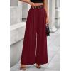 imagePRETTYGARDEN Womens Fall Wide Leg Trousers 2025 High Elastic Waist Loose Pleated Long Flowy Palazzo Work Pants with PocketsWine Red