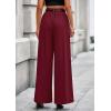 imagePRETTYGARDEN Womens Fall Wide Leg Trousers 2025 High Elastic Waist Loose Pleated Long Flowy Palazzo Work Pants with PocketsWine Red