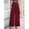 imagePRETTYGARDEN Womens Fall Wide Leg Trousers 2025 High Elastic Waist Loose Pleated Long Flowy Palazzo Work Pants with PocketsWine Red
