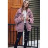 imagePRETTYGARDEN Womens Fashion Winter Coats Sherpa Fleece Faux Fur Shearling Oversized Trendy Jackets Warm Outerwear ClothingDark Pink
