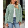 imagePRETTYGARDEN Womens Faux Fur Coat 2025 Fall Fuzzy Fleece Button up Shearling Cropped Jackets Winter Trendy OuterwearBean Green