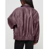 imagePRETTYGARDEN Womens Faux Leather Motorcycle Jacket Trendy Fall Spring Clothes Oversized Zip Up Winter Coat OuterwearPurple