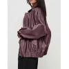 imagePRETTYGARDEN Womens Faux Leather Motorcycle Jacket Trendy Fall Spring Clothes Oversized Zip Up Winter Coat OuterwearPurple