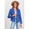 imagePRETTYGARDEN Womens Faux Suede Jackets 2025 Fashion Fall Clothes Long Sleeve Open Front Cropped Coat OutwearBlue
