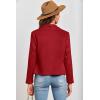 imagePRETTYGARDEN Womens Faux Suede Jackets 2025 Fashion Fall Clothes Long Sleeve Open Front Cropped Coat OutwearRed