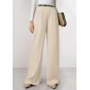 imagePRETTYGARDEN Womens Wide Leg Dress Pants 2025 Business Casual Flowy Work Palazzo Pants High Waisted Slacks TrousersBeige