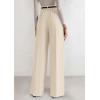 imagePRETTYGARDEN Womens Wide Leg Dress Pants 2025 Business Casual Flowy Work Palazzo Pants High Waisted Slacks TrousersBeige