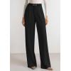 imagePRETTYGARDEN Womens Wide Leg Dress Pants 2025 Business Casual Flowy Work Palazzo Pants High Waisted Slacks TrousersBlack