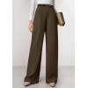 imagePRETTYGARDEN Womens Wide Leg Dress Pants 2025 Business Casual Flowy Work Palazzo Pants High Waisted Slacks TrousersCoffee