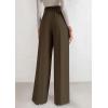 imagePRETTYGARDEN Womens Wide Leg Dress Pants 2025 Business Casual Flowy Work Palazzo Pants High Waisted Slacks TrousersCoffee
