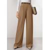 imagePRETTYGARDEN Womens Wide Leg Dress Pants 2025 Business Casual Flowy Work Palazzo Pants High Waisted Slacks TrousersKhaki