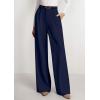 imagePRETTYGARDEN Womens Wide Leg Dress Pants 2025 Business Casual Flowy Work Palazzo Pants High Waisted Slacks TrousersNavy
