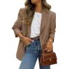 imagePRETTYGARDEN 2025 Blazers for Women Business Casual Long Sleeve Lapel Open Front Suit Jacket Work Blazer with PocketsBrown