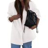 imagePRETTYGARDEN Fall 2025 Blazers for Women Business Casual Long Sleeve Lapel Pockets Dressy Suit Jackets Work Office ClothesWhite