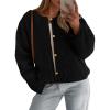 imagePRETTYGARDEN Womens 2025 Winter Faux Fur Coats Fuzzy Fleece Cropped Jackets Buttons Warm Casual Trendy Fall Fashion ClothesBlack