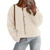 imagePRETTYGARDEN Womens 2025 Winter Faux Fur Coats Fuzzy Fleece Cropped Jackets Buttons Warm Casual Trendy Fall Fashion ClothesWhite