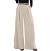 imagePRETTYGARDEN Womens Fall Wide Leg Trousers 2025 High Elastic Waist Loose Pleated Long Flowy Palazzo Work Pants with PocketsApricot