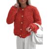 imagePRETTYGARDEN Womens Faux Fur Coat 2025 Fall Fuzzy Fleece Button up Shearling Cropped Jackets Winter Trendy OuterwearRed