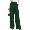 imagePRETTYGARDEN Womens Wide Leg Dress Pants 2025 Business Casual Flowy Work Palazzo Pants High Waisted Slacks TrousersDark Green