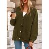 imagePRETTYGARDEN Fall Chunky Cardigan Sweaters for Women 2025 Button Lantern Sleeve Knit Oversized Sweater Coats with PocketsArmy Green
