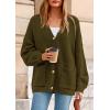 imagePRETTYGARDEN Fall Chunky Cardigan Sweaters for Women 2025 Button Lantern Sleeve Knit Oversized Sweater Coats with PocketsArmy Green