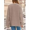 imagePRETTYGARDEN Fall Chunky Cardigan Sweaters for Women 2025 Button Lantern Sleeve Knit Oversized Sweater Coats with PocketsLight Khaki