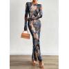 imagePRETTYGARDEN Bodycon Maxi Dress 2025 Fall Floral Long Sleeve Sexy Mesh Cocktail Wedding Guest Long DressesBlue Black