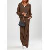 imagePRETTYGARDEN Womens 2 Piece Fall Lounge Sets 2025 Zip Up Hoodie Wide Leg Pants Tracksuit Matching Travel Outfits ClothesCoffee