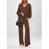 imagePRETTYGARDEN Womens 2 Piece Fall Lounge Sets 2025 Zip Up Hoodie Wide Leg Pants Tracksuit Matching Travel Outfits ClothesCoffee