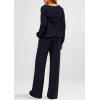 imagePRETTYGARDEN Womens 2 Piece Fall Lounge Sets 2025 Zip Up Hoodie Wide Leg Pants Tracksuit Matching Travel Outfits ClothesNavy Blue