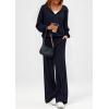 imagePRETTYGARDEN Womens 2 Piece Fall Lounge Sets 2025 Zip Up Hoodie Wide Leg Pants Tracksuit Matching Travel Outfits ClothesNavy Blue