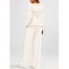 imagePRETTYGARDEN Womens 2 Piece Fall Lounge Sets 2025 Zip Up Hoodie Wide Leg Pants Tracksuit Matching Travel Outfits ClothesWhite