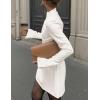 imagePRETTYGARDEN Womens Long Sleeve Mini Dress 2025 Fall Bodycon Mock Neck Elegant Business Work Party Short DressesWhite