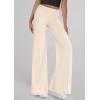 imagePRETTYGARDEN Womens Wide Leg Palazzo Pants 2025 Dressy Casual Lounge Workout Sweatpants High Waisted TrousersBeige
