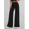 imagePRETTYGARDEN Womens Wide Leg Palazzo Pants 2025 Dressy Casual Lounge Workout Sweatpants High Waisted TrousersBlack