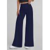 imagePRETTYGARDEN Womens Wide Leg Palazzo Pants 2025 Dressy Casual Lounge Workout Sweatpants High Waisted TrousersNavy Blue