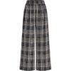 imagePRETTYGARDEN Casual Womens Pants 2025 Elastic Waist Palazzo Long Stretchy Wide Leg Trousers Knit Fall Outfits with PocketsPlaid Navy