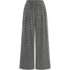 imagePRETTYGARDEN Casual Womens Pants 2025 Elastic Waist Palazzo Long Stretchy Wide Leg Trousers Knit Fall Outfits with PocketsStriped Black