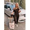 imagePRETTYGARDEN Jumpsuits for Women 2025 Dressy Casual Off Shoulder Romper Outfits Spring Vacation Travel Summer Lounge ClothesBrown
